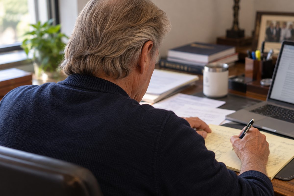 Chip Poli at his desk